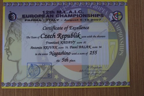 Mistrovství Evropy ve střelbě z předovek v Parmě - 5.-11. 8. - 05.08.2007